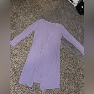 Shein Lilac 3-Piece Open-Front Cardigan Lounge Set